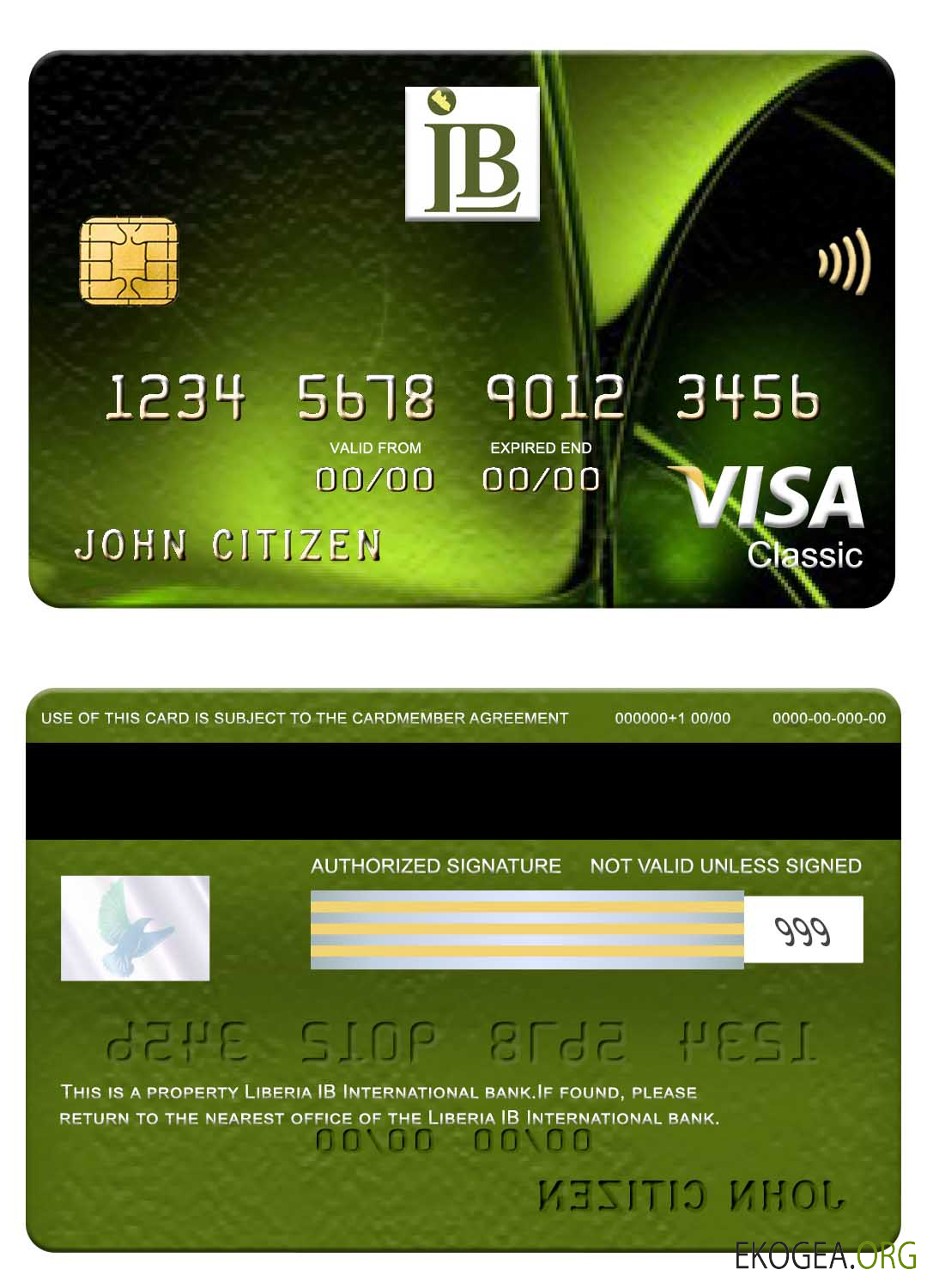 Carte visa classique Libéria IB International Bank
